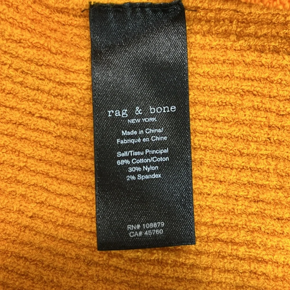 rag & bone Soleil‎ Rib Bra Top Orange Knit Ribbed V-Neck Racerback size large - Picture 12 of 13